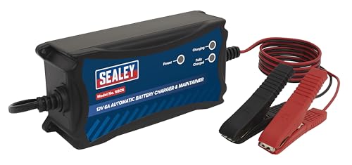 Sealey Automatic Smart Battery Charger & Maintainer 12V 6A - SBC6, Black