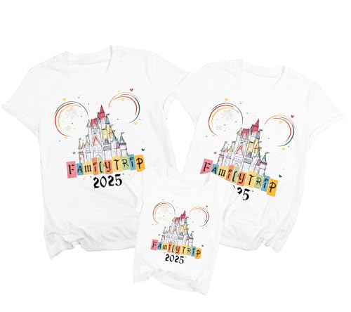MYHALF Magical Family Shirts Matching 2025 Vacation Family Matching Outfits Mom and Mini Cute Summer Trip Clothes