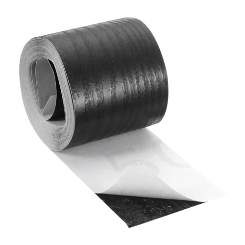 Image of uxcell 1 Roll Wood Grain Tape, 2.36 inch x 26 Ft Realistic Textured Repair Tape Self Adhesive Wood Textured Patch for Floor Wall Door Table Cabinets Desk Furniture Home Decor(Black)