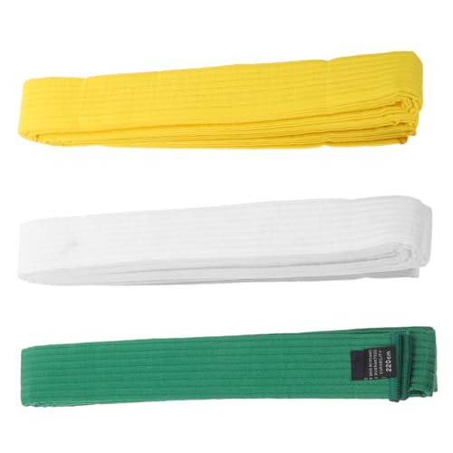 OSOLADY 3pcs Taekwondo Karate Belts Multicolor Cotton Martial Arts Training Belts for Adults Teens Lightweight Comfortable for Practicing Ranking