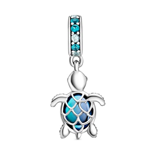 Pandora Murano Glass Blue Sea Turtle Dangle Charm - Compatible Moments Bracelets - Jewelry for Women - Gift for Women - Made with Sterling Silver & Man-Made Crystal2