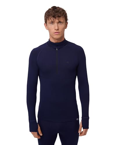DANISH ENDURANCE Maglia Termica Uomo in Lana Merino, Manica Lunga, Intimo Termico per Sci, Trekking, Escursionismo con o Senza Chiusura Zip