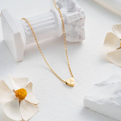 OSNIE Flower Girl A-Z Alphabet Pendant Necklace 14K Gold Plated Tiny Capital Letter Initial Heart Pendant Necklace Wedding Day Thank You for Being My Flower Girls Jewelry Gifts Proposal from Bride4