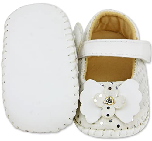 Neska-Moda-6-To-12-Months-Baby-Girls-Synthetic-LeatherRexine-Polka-Dot-Baby-Sandal-Booties-White-BT1205