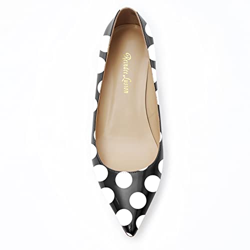Image of Reindee Lusion Womens Low Kitten Comfortable High Heels Music Note Printed Closed Toe Sexy Pumps Shoes