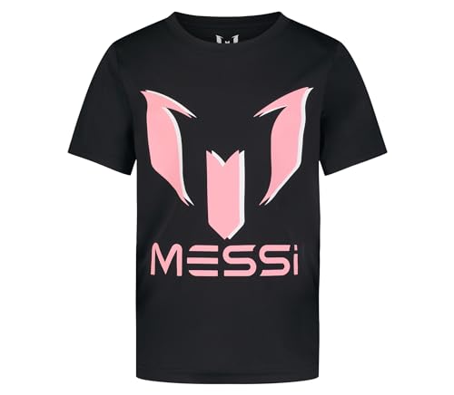 Image of Messi Boys' Lifestyle Short Sleeve Top, Loose-Fit Shirt with Logo, Comfortable, All-Day Wear