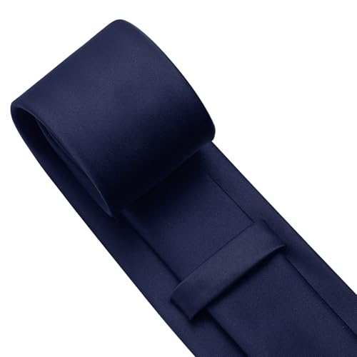 Image of KOOELLE Men's Ties Solid Pure Color Plain Neckties Formal Black Ties For Men