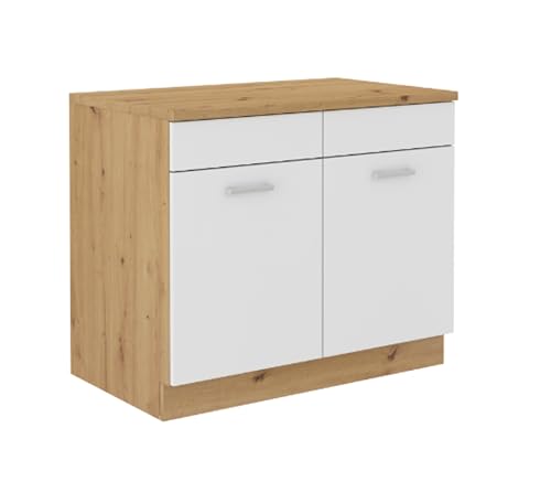 Spülenschrank Buffet Küche Mario 100 Küchenzeile Einbauküche Weiss Eiche Artisan Spülenschrank Buffet Küche Mario 100 Küchenzeile Einbauküche Weiss Eiche Artisan