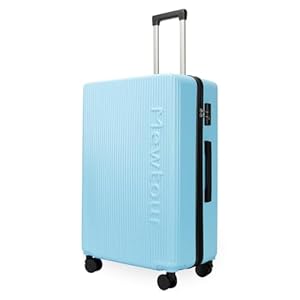 Mewtour 20 Inch Light Blue ABS Zippered Luggage Set, Lightweight with Telescopic Handle, 360° Spinner Wheels, TSA Lock Suitcase
