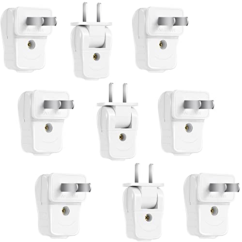 TOODOO Replacement Electrical Plug 2 Prong, 10A 110-250V, 9-Pack, White