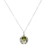 Bottled Up Designs Handmade Vintage Lace Necklace, Recycled Vintage Bottle Glass, Sterling Silver, Eco Friendly, Made in USA, Birthday Gifts, Mothers Day, Women, Anniversary (Olive Wine Bottle)