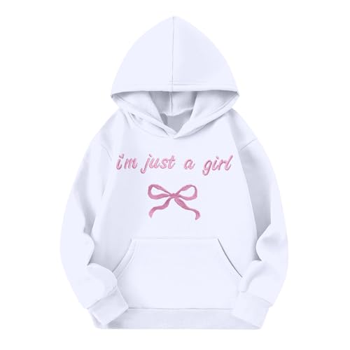 Girls Cute Hoodie Sweatshirt Hoodies Fall Loose With Bows Long Sleeve Shirt Soft Sweaters With Pocket 3-14 Yrs4