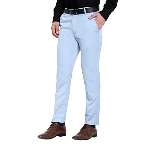 Image of The PS Men's Formal Regular Fit Cotton Blend Black, Dark Grey Combo Trouser (Pack of 2)