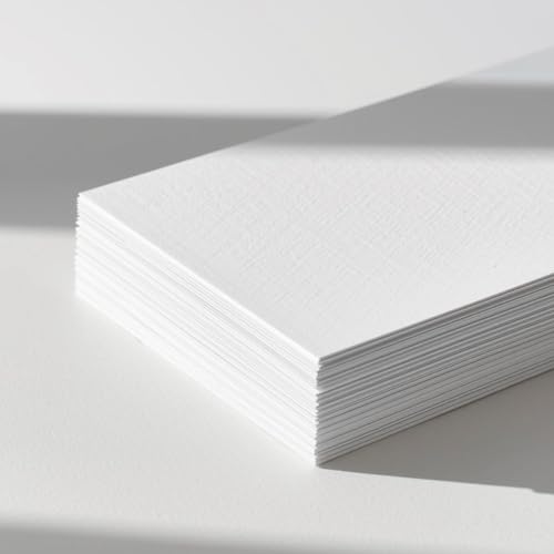 10 Sheets A4 Card Stock White Linen Silkweave Textured Matt 250gsm