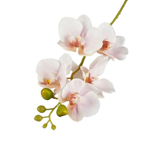 Tejesa - 3 orquídeas artificiales de plástico Phalaenopsis, color rosa claro