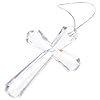 VOSAREA Crystal Cross Ornament Nativity Scene Christmas Tree Hanging Pendant Glass Hanging Holy Cross Figurine for Church Prayer Home Decor