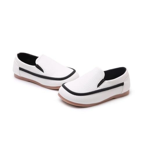 Image of SOFMUO Toddler Boys Girls Loafers Slip On Little Kids Oxford Dress Flats Casual Boat Shoes School Uniform Moccasin Daily Walking Shoes