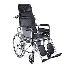 Wheelchair - Reclining Backrest - Elevating Footres - Commode option wheelchair - Ortho Wheelchair