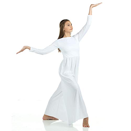 Danzcue Womens Long Sleeve Crew Neck Jumpsuit, White, Xx-Large #TOP1