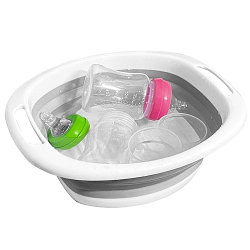 Image of KEUYE Collapsible Baby Bottle Dishwasher Basket, Baby Bottle Tub for Sink, Reusable Sink Basket for Home and Travel