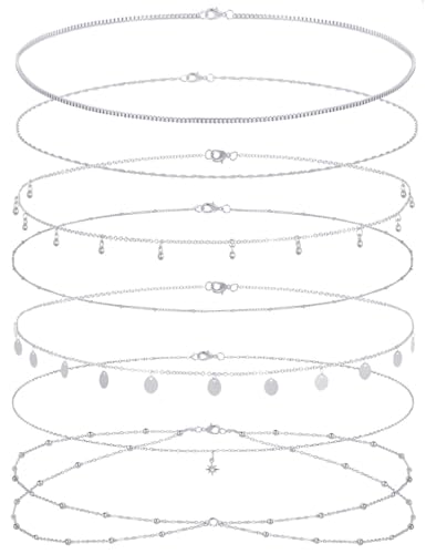 Tornito 8Pcs Waist Chain 18K Gold Plated Belly Chain Sexy Bikini Summer Beach Layered Satellite Beads Coin Sequin Octagram Star Box Chain Body Jewelry Gifts for Women Gold Silver Tone Adjustable