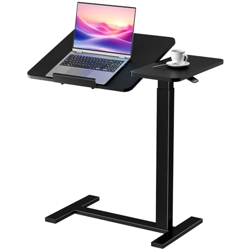 DUMOS Adjustable Bedside Overbed Table Black