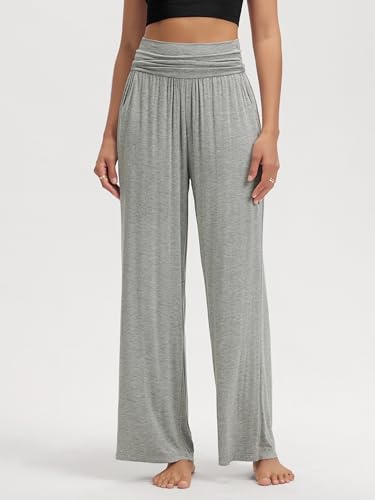 Image of ODODOS Women's Wide Leg Palazzo Lounge Pants with Pockets Light Weight Loose Comfy Casual Pajama Pants-26 /28 /30 inch /32 inch Inseam