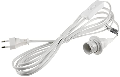 ChiliTec E14 Lampenfassung mit Schalter Fassung mit 3,4m Kabel Schnurschalter Lampenaufhängung Montagering für Lampenschirm Papier Leuchten Stern Lampen Weiß ChiliTec E14 Lampenfassung mit Schalter Fassung mit 3,4m Kabel Schnurschalter Lampenaufhängung Montagering für Lampenschirm Papier Leuchten Stern Lampen Weiß