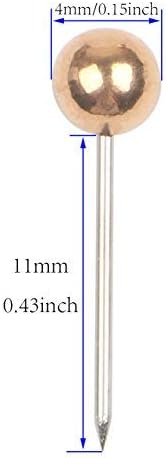 AnMiao Star 1/8 Inch Map Tacks, Push Pins, Plastic Round Head, Steel Point,100-Count,Gold Colors