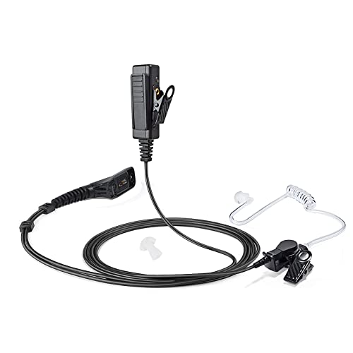 UAYESOK Walkie Talkie Headset verdecktes Sicherheitsfunkgerät Ohrhörer mit PTT-Mikrofon für Motorola DP4400 DP3400 DP3441e DP4600e DP4800 DP4801e XPR6350 XPR6550 mit Luftschallrohr 2-Wege-Funkzubehör