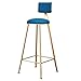 Relaxbx nowoczesny stołek barowy, wysokość 65 cm/75 cm, ze sztucznej skóry, krzesło do jadalni z oparciem, do kuchni, pub Cafe Home, kolor niebieski