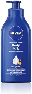 NIVEA Nourishing Body Milk 600ml Body Lotion with Hyaluronic Acid | 72Hr Hydration | Deep Moisture Care for Very Dry Skin | Enriched with Almond Oil | Smooth, Radiant & Healthy Looking Skin Care