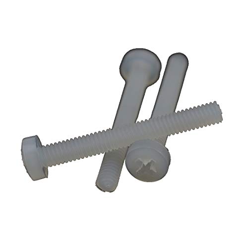 XunLiu M2.5 20mm Nylon Phillips Screw Metric Plastic Machine Pan Round Head Screw Pack of 100 (M2.5X20)