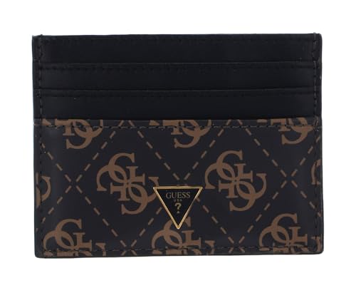 GUESS Cuir Porte-Cartes Mito compact marron foncé