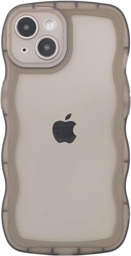 Arseaiy Funda para iPhone XR, bonito marco de onda Kawaii, silicona TPU suave, a prueba de golpes, funda protectora para mujeres y niñas, 6.1 pulgadas, color negro