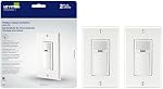 Leviton 2-Pack Decora Occupancy Motion Sensor Light Switch, Auto-On, 2A, Residential Grade, Single Pole, DOS02-2PK, White