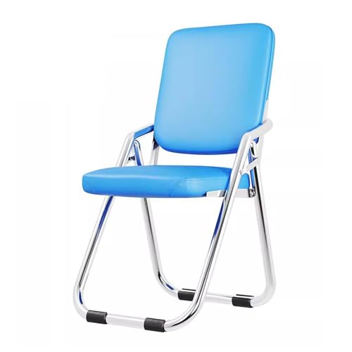 Silla plegable de oficina en casa para adultos, silla de escritorio apilable con cojín acolchado y respaldo, ideal para espacios pequeños como dormitorios
