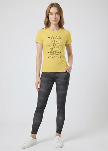 Image of INDISSH Yoga Tshirt for Women Cotton | Graphic Printed Yoga Round Neck Short Sleeves T-Shirt for Woman - WRN-YOGAB-PAR