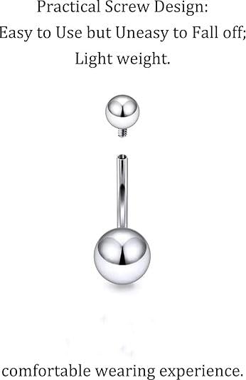 SHIELD PLUS Belly Button Ring Piercing Jewelry Navel Rings Stud Belly Button Rings Barbell Piercing Jewelry for Women 8MM (1 Pcs) 1