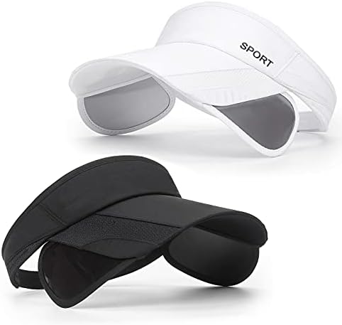 2 Pack Sun Golf Visor Hats for Women, Adjustable Retractable Brim Golf Cap Beach Hats for Women