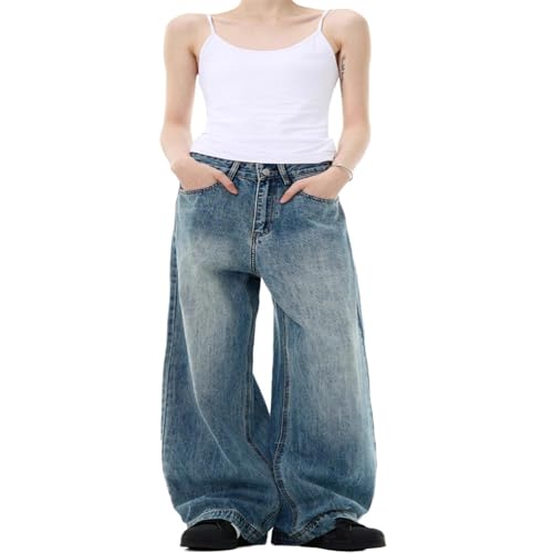 Men's Jeans Vintage Wash Cleanfit Blue Denim Jeans Straight Leg Loose Fit Trouser for Men2