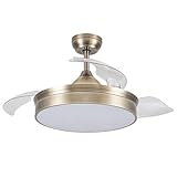FABRILAMP TODOLAMPARA - VENTILADOR DE TECHO LUZ LED DC CALA BRONCE ASPAS DESPLEGABLES 91D 6 VELOCIDADES REMOTO+TEMPORIZA+MEMORIA