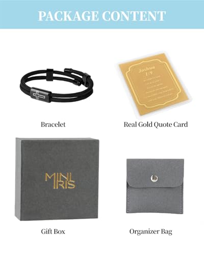 Pulsera cruz ajustable para hombres con tarjeta bíblica de oro miniatura 2