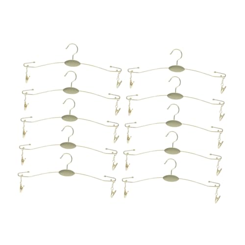 Garneck 1set Panty Rack Clip Drying Hanger Drip Drying Rack Hook Clips Socks Drying Rack Underwear Drying Rack Space Saving Clothes Hanger Laundry Hanger Bra Hangers Golden 10pcs