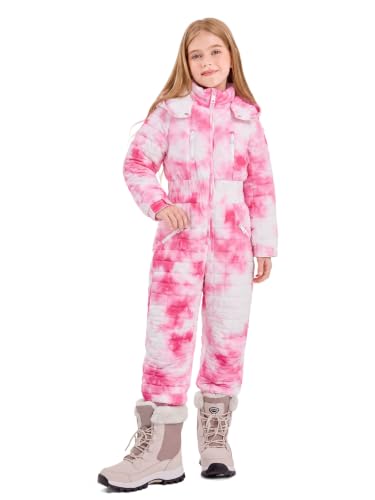 Image of Haloumoning Kid Snowsuit Girls Hooded Waterproof Insulated Ski Suit