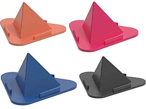 Image of Kelso Universal Portable Mobile Phone Holder Stand, Pack of 4 | Three-Sided Pyramid Shape, Anti-Slip Triangle Design, Desktop Stand for Smartphones, Lightweight