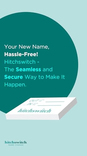 name change gift - redeemable for a hitchswitch box - platinum personalized name change after marriage kit - customized address labels - passport photos - discount travel - add to wedding registry