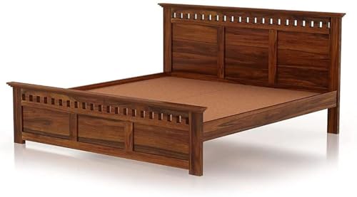 Image of Bed Solid Sheesham Wood for Your Bedroom Delivery Condition-DIY(Do-It-Yourself) Solid Wood Queen Bed (Finish Color - Natural Finish, Delivery Condition - DIY(Do-It-Yourself))