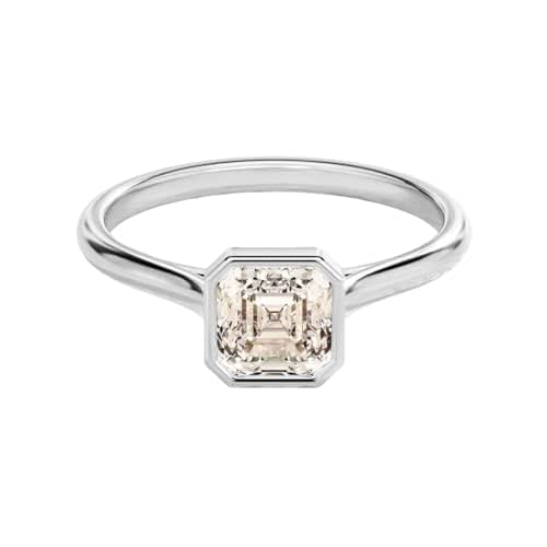 1.002.00 Carat Solitaire Asscher Cut Moissanite Engagement