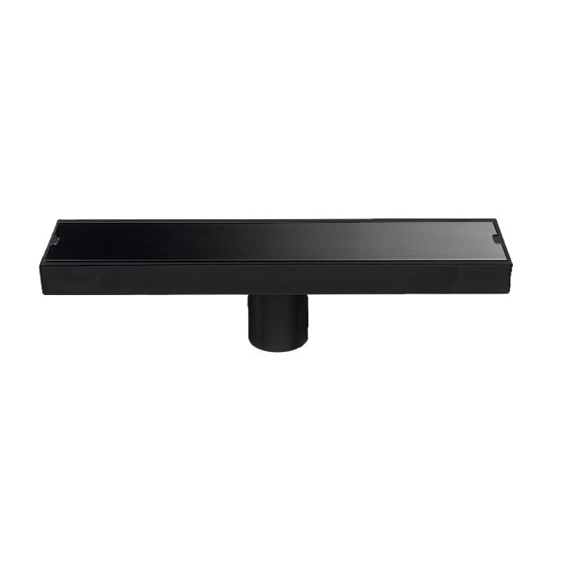 DCYEQRQ Drenaje de suelo invisible para baño, 20-50 cm, filtro de residuos cuadrado, desagüe de ducha, accesorios de cocina, cubierta de drenaje de suelo (negro, 6.8 x